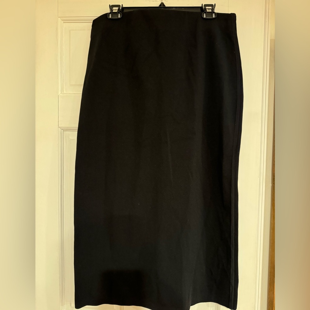 COS Black Midi Skirt with side details and slit in a back, NWOT